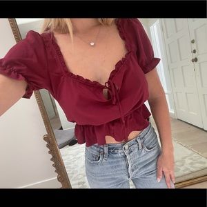 Maroon UO blouse